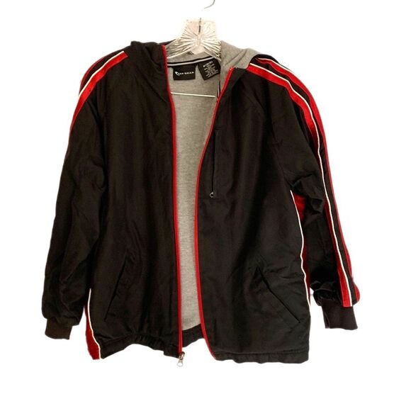 TEK GEAR | Boys Black Red LINED Spring JACKET COAT - Picture 1 of 16